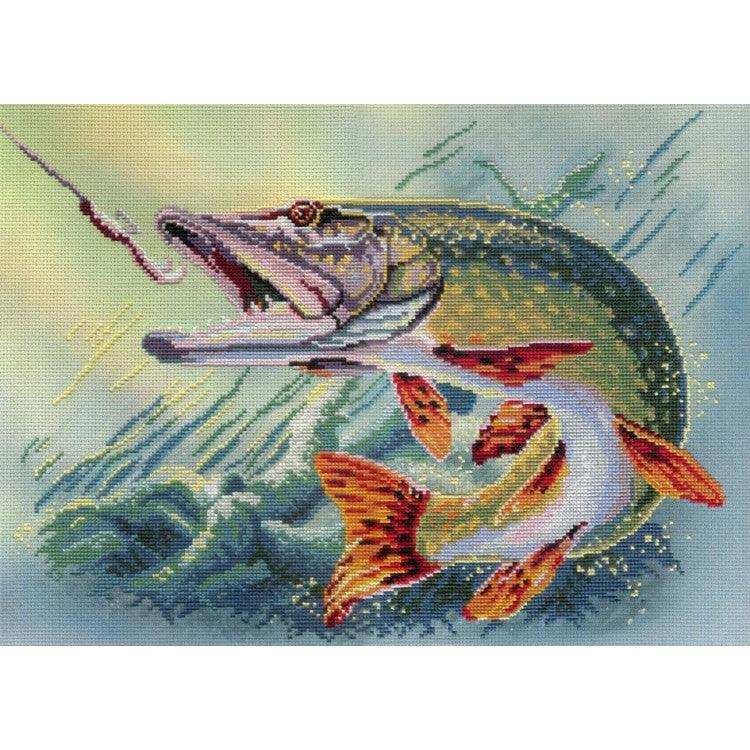 MP Studia Kits on Designer Canvas - Pike MP Studia Cross Stitch Kits - HobbyJobby