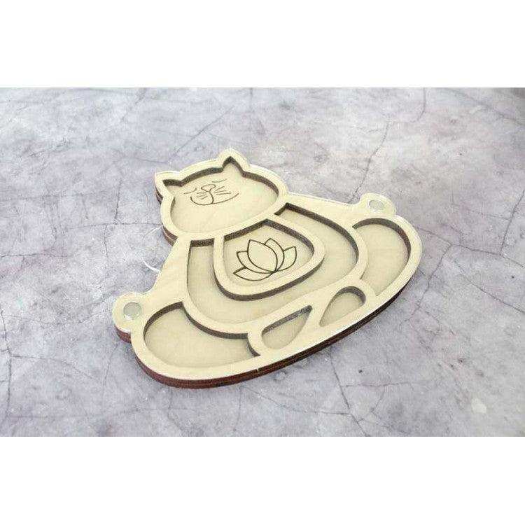 MP Studia Organiser For Beads "Cat-Yogi" (With Lid) MP Studia Wooden Kits - HobbyJobby