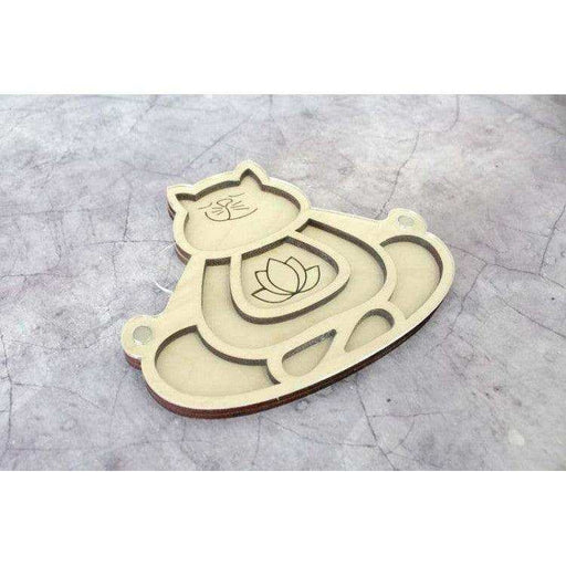 MP Studia Organiser For Beads "Cat-Yogi" (With Lid) MP Studia Wooden Kits - HobbyJobby