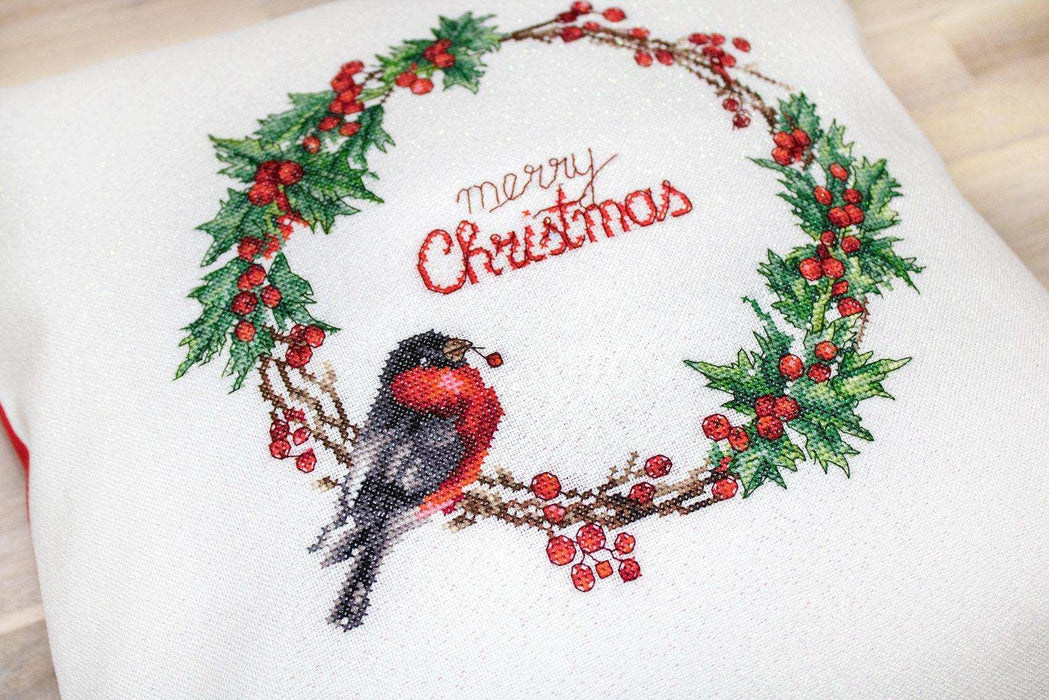 Pillow Kit - Cross Stitch - Christmas Bird, PB197 - Luca-S