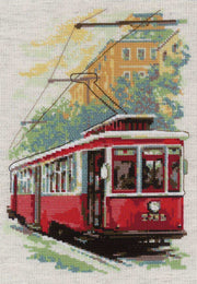 Riolis Cross Stitch Kit - Old Tram Cross Stitch Kits - HobbyJobby