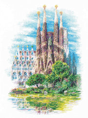 Riolis Cross Stitch Kit - Sagrada Familia Cross Stitch Kits - HobbyJobby