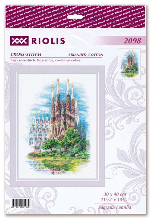 Riolis Cross Stitch Kit - Sagrada Familia Cross Stitch Kits - HobbyJobby