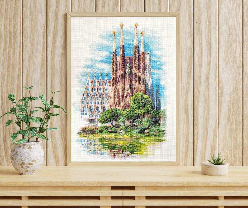 Riolis Cross Stitch Kit - Sagrada Familia Cross Stitch Kits - HobbyJobby
