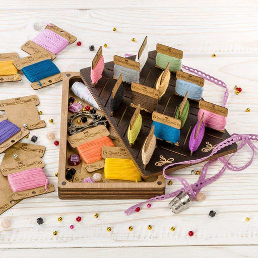 Storage Box for handcraft and 38 bobbins included Wonderland Crafts Organizer Box - HobbyJobby