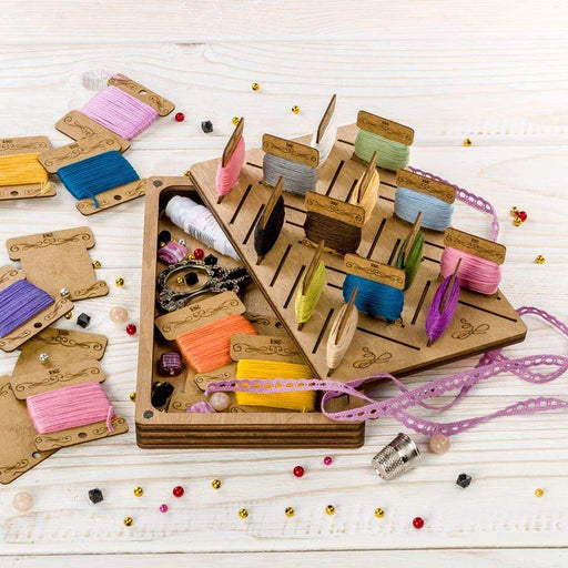 Storage Box for handcraft and 38 bobbins included Wonderland Crafts Organizer Box - HobbyJobby
