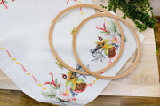 Table Topper - Cross Stitch Kit Table Cloth, FM026 Tablecloth Kits - HobbyJobby