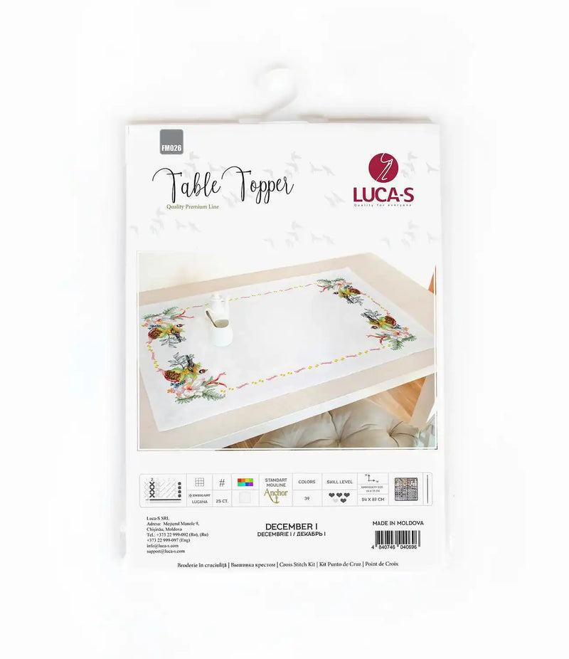 Table Topper - Cross Stitch Kit Table Cloth, FM026 Tablecloth Kits - HobbyJobby