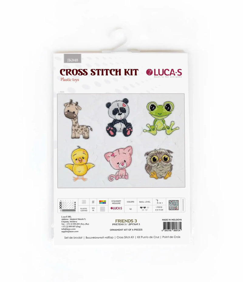 Toys Cross Stitch Kits - JK040 Friends 3 Cross Stitch Toys - HobbyJobby