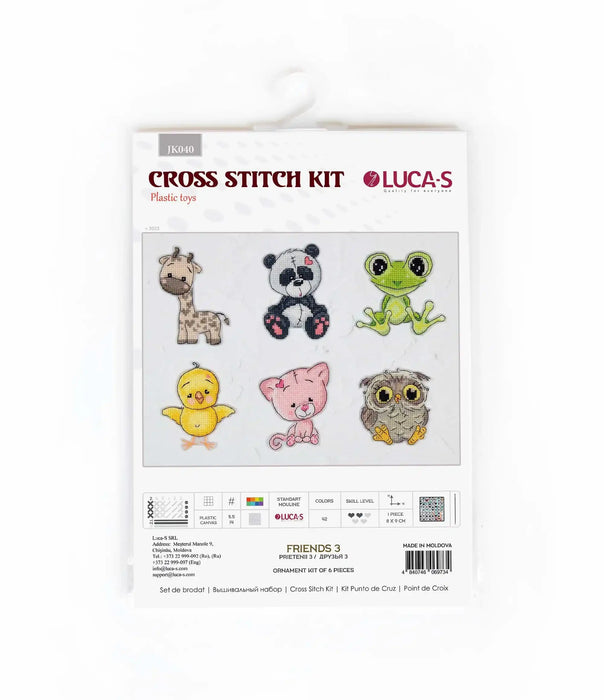 Toys Cross Stitch Kits - JK040 Friends 3 Cross Stitch Toys - HobbyJobby