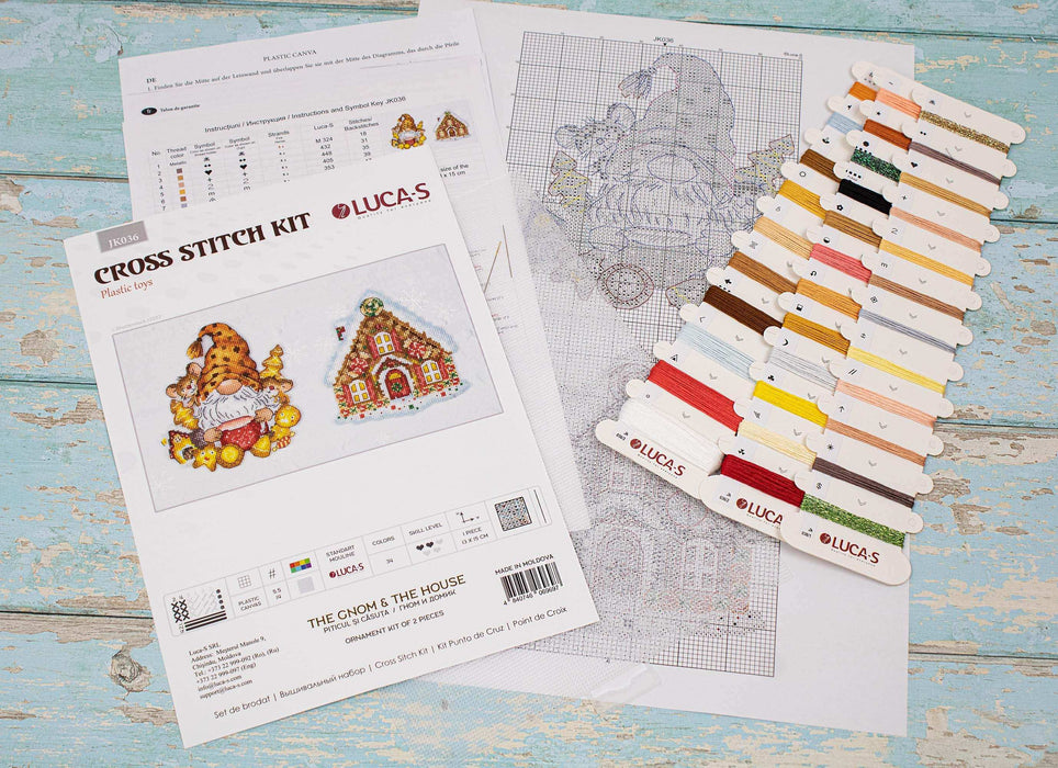 Toys Cross Stitch Kits - The Gnom & The House, JK036 Cross Stitch Toys - HobbyJobby