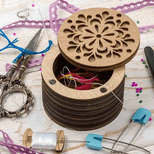 Wooden Storage Box for Handcrafts Wonderland Crafts Organizer Box - HobbyJobby
