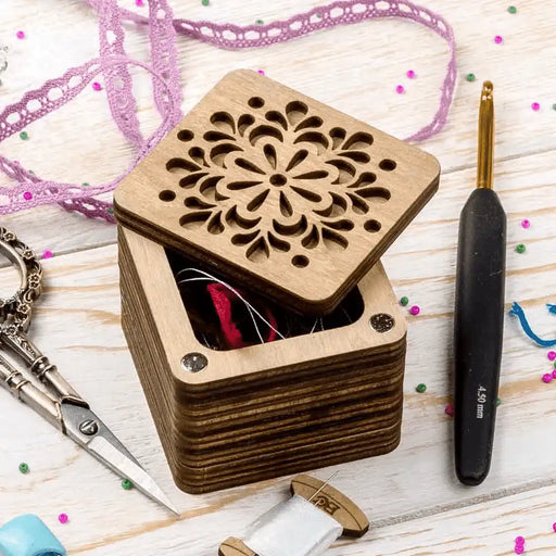 Wooden Storage Box for Handcrafts Wonderland Crafts Organizer Box - HobbyJobby